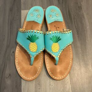 Teal Pineapple Jack Roger Sandals